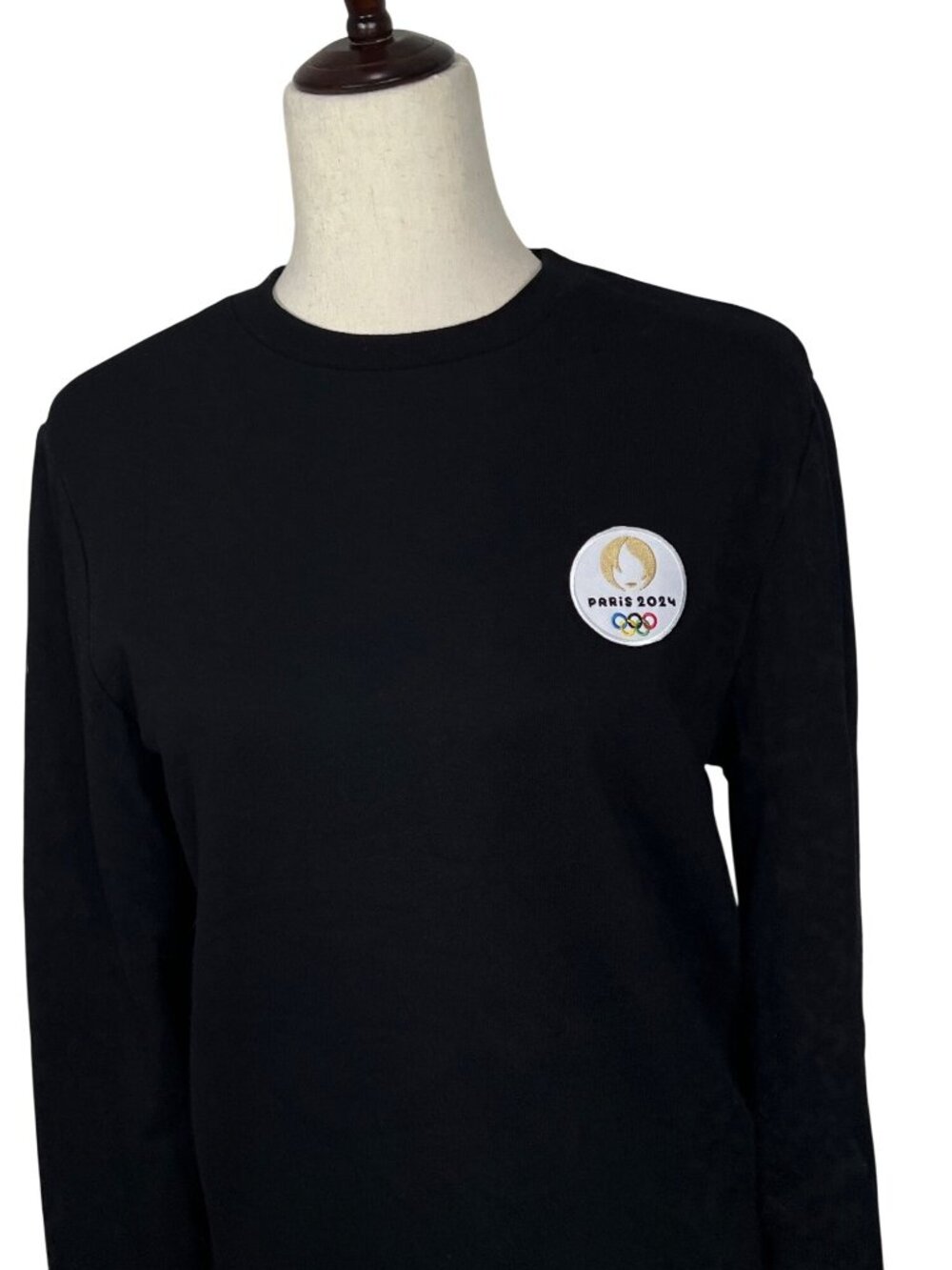PARIS 2024 Officially Licensed Small Logo Sweatshirt Black Men's Sz S NWT